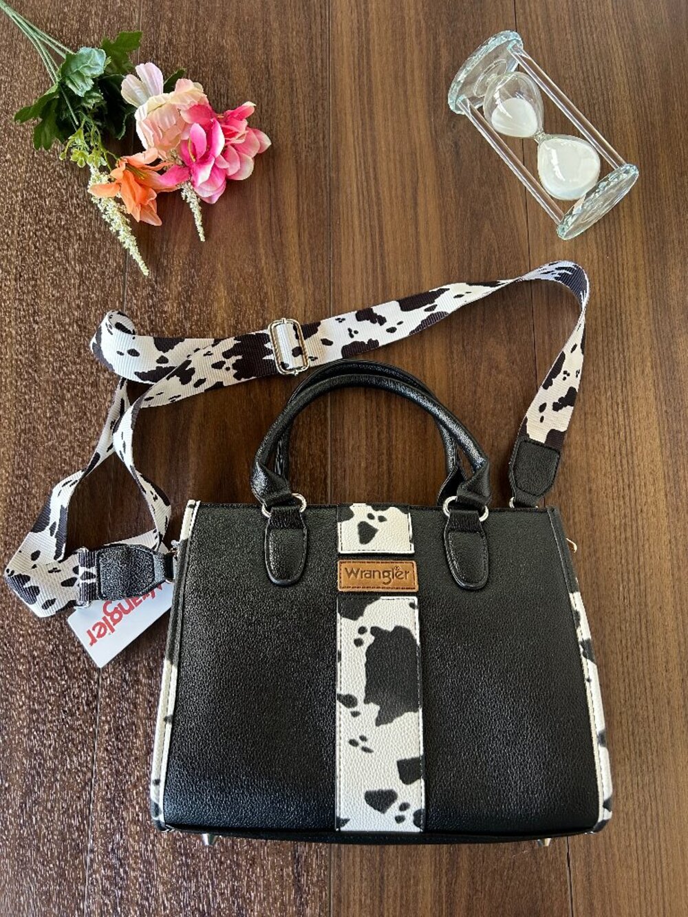 Wrangler Cow Print Tote Bag Western Purse Boho Top Handle Satchel Handbag